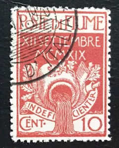 1920 Fiume 10c Gabrielle d'Annunzio Italian Fascist Legion w. Military Postmark - Picture 1 of 1