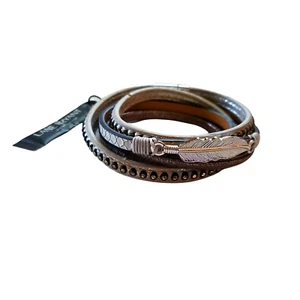 Lane Bryant Wrap Bracelet One Size Silver Gray Multi Strand Boho Rhinestones - Picture 1 of 3