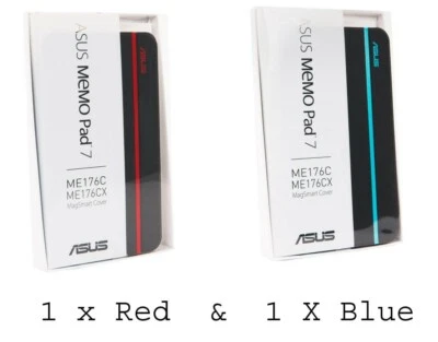 2 x Brand New 100% Genuine Asus Memo Pad 7 MagSmart Cover ME176 (1Red&1Blue) - image 1 of 3