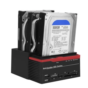 2.5" 3.5" External Triple Bay HDD Reader USB SATA IDE Hard Drive Docking Station - Picture 1 of 6