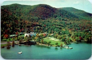 Vtg NY Postcard The Silver Bay Association Aerial View Lake George Adirondacks - Picture 1 of 2
