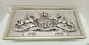 Virtue Liberty And Independence License Cast Aluminum Plate RWP 1776-1976 - Picture 1 of 7