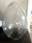 Pottery Barn Etched Glass Egg-clear-Large-EASTER~New In Box -Rare