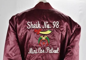 Vintage Shriners Mason Jacket Coat Mini Car Patrol Sheik No. 98 2XL Made USA - Picture 1 of 11