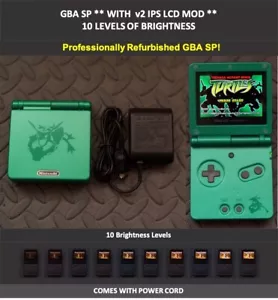 Sistema Nintendo Game Boy Advance GBA SP IPS MOD 10 Niveles Brillo - Rayquaza - Imagen 1 de 3