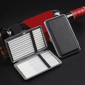 Portable Cigarettes Case Holder Box PU Leather Cigarettes Container Black - Picture 1 of 12