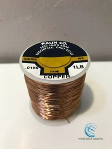 MALIN AVIATION .016 COPPER BREAKAWAY AIRCRAFT SAFETY WIRE 1lb roll w/ certs - Picture 1 of 2