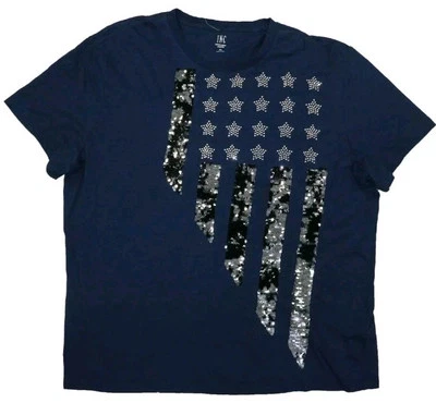 Camiseta unisex INC International Concepts de lentejuelas y joyas manga corta cuello redondo Foto 1 de 4