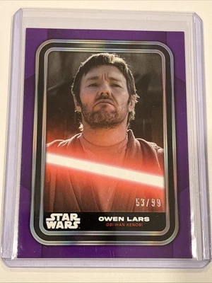 2023 Topps Star Wars Flagship Owen Lars PURPLE Parallel #d 53/99 Kenobi Card 30 - Image 1 of 3
