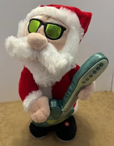 Gemmy Animated Christmas Rock'n'Roll Guitar Santa Run Run Rudolph 13" - Bild 1 von 8