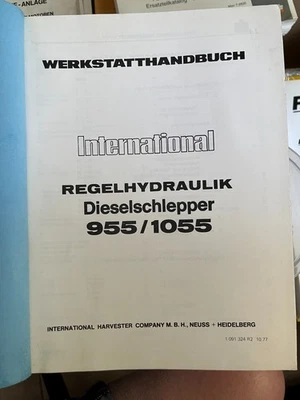 Werkstatthandbuch IHC International Regelhydraulik Dieselschlepper 955 und 1055 - Bild 1 von 2