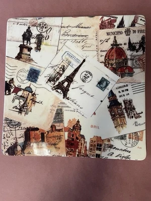 "Bandeja cuadrada para servir Williams Sonoma Grande Tour postal 11,5"" bandeja lacaze" Foto 1 de 4