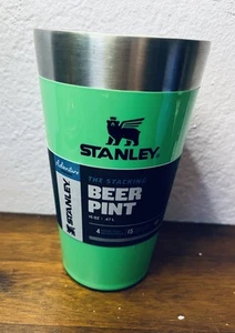 Stanley Stacking Beer Pint 16 Oz Bright Green Insulated Double Wall BPA Free Cup - Picture 1 of 7