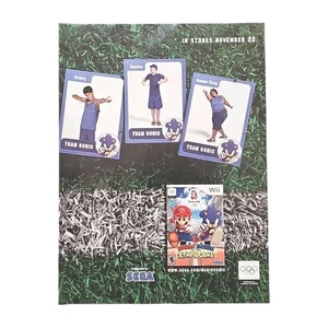 Mario Sonic Olympic Games Beijing Wii Team Sega Nintendo Print Ad 7.75 X 10.5" - Picture 1 of 1