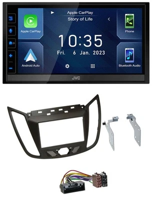 JVC DAB Bluetooth MP3 USB 2DIN Autoradio für Ford C-Max (ab 10) braun - Bild 1 von 4