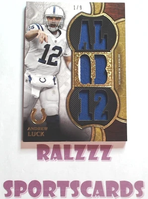 Andrew Luck 2015 Topps Triple Threads Gold Relic 1/9 Colts Game-Used Jersey - Image 1 of 2