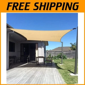 Custom Size Sunshade Sail for Backyard - Sand 12'x16' - Picture 1 of 10
