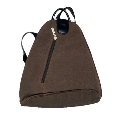 Baggallini Metro Mochila Convertible Eslinga Marrón Nylon Cremallera Bolso de Viajero LEER Foto 1 de 4