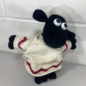 Suéter de lana de felpa Shaun The Sheep Wallace y Gromit relleno 1989 vintage Shawn - Imagen 1 de 9
