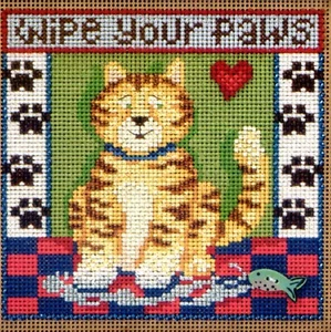 Kit de punto de cruz Kitty Paws Mill Hill 2013 botones y cuentas resorte - Imagen 1 de 3