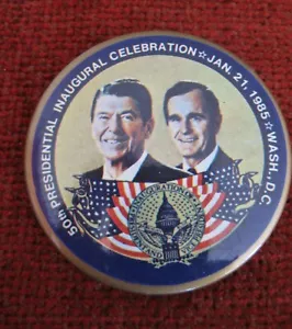 1985 PRESIDENTIAL INAUGURATION CONMEMORATIVE BUTTON PIN - REAGAN / BUSH - Picture 1 of 5