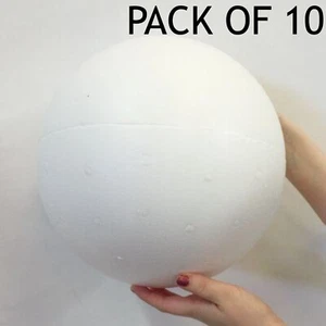Bola de poliestireno 100 mm 10 cm - Paquete de 10 - Esfera - Arte Artesanía Dulces Árboles Reino Unido - Imagen 1 de 4