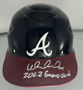 Braves WILLIAM CONTRERAS Firmado 2022 Juego Usado Catchers Casco #2 AUTO Brewers - Imagen 1 de 6