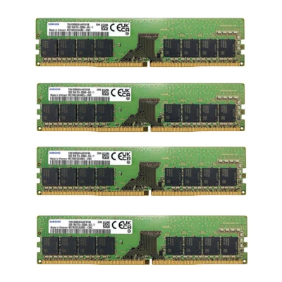 New Samsung 64GB 4X16GB DDR4 3200MHz PC4-25600 UDIMM Memory Ram M378A2G43AB3-CWE - Image 1 of 4