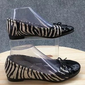 Aerosoles Shoes Womens 7 M Bectify Animal Print Slip On Ballet Flats Black White - Picture 1 of 17