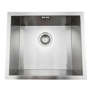 Inset Kitchen Sink Topmount Basin 500x430 Brushed Stainless Steel ENKI KS045 - Picture 1 of 8