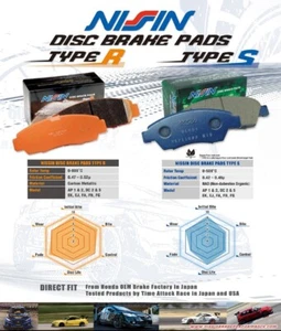 Nissin Type S Street Brake Pads FRONT 94-01 Acura Integra LS/GS/GS-R - Picture 1 of 7