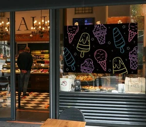 3D Ice Cream Dessert Shop G90 Window Stickers Vinyl Wall Mural Decals Coco - Picture 1 of 11