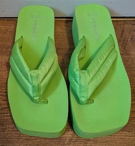 Primark green platform flip flops size 5/6 - Picture 1 of 4