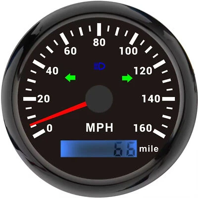 85mm GPS Speedometer 160 MPH Odometer Gauge Turn Signal High Beam For Car Truck - Image 1 of 4