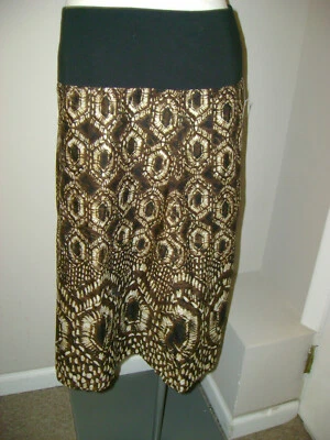 Falda Charter Club Marrón Patrón Batik Nueva con Etiquetas $69 Foto 1 de 2