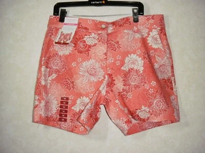 Isaac Mizrahi Tailored Short Women 14 Coral Floral Shorts - Image 1 of 4