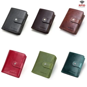 11 Color Men's Women's RFID Leather Wallet Credit Card Holder Pocket SIM SD Slot - Picture 1 of 20