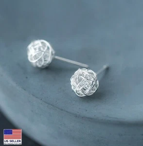 Fashion Women 925 Sterling Silver Crystal Earrings Creative Hollow Coils 0616 - Picture 1 of 5
