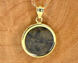 Mars Meteorite Necklace - Genuine Martian Meteorite Jewelry - 14Kt Gold - TOP  - Picture 1 of 6