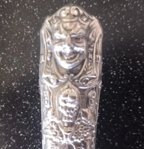 RARE ANTIQUE 1886 REED & BARTON SILVER PLATE RENAISSANCE DEVIL BACCHUS KNIFE - Picture 1 of 7