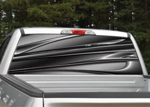 Abstract Metal Grid (Red) Rear Window Decal Graphic for Truck SUV - Picture 1 of 3