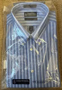 Stafford Essentials TheBlazer Dress Shirt Mens X-Tall NEW17 38/39 Blue Big Tall - Picture 1 of 3