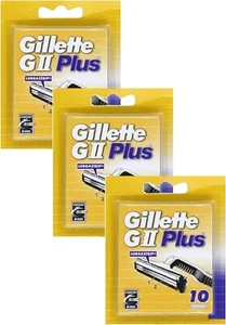 Pack 30 Lames GILLETTE GII Plus Lubrastrip Recharges Rasoir Contour Lot G II 2 + - Picture 1 of 2