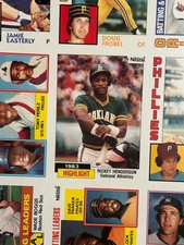 1984 NESTLE TOPPS UNCUT SHEET RICKEY HENDERSON A