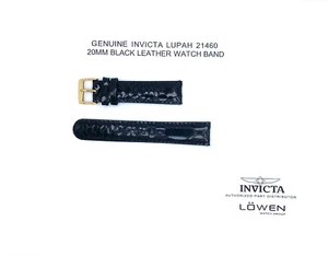 Authentic Invicta Lupah 21460 Black Leather 20mm Watch Band - Picture 1 of 3