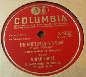 Dinah Shore 10" 78 rpm - The Gentleman is a Dope / Golden Earrings - Imagen 1 de 2