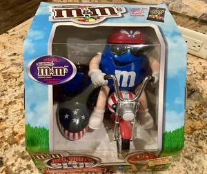 M&M Rot Weiß & Blau Motorrad Süßigkeiten Spender MM Sammlerstück - Neu im Karton - Bild 1 von 2