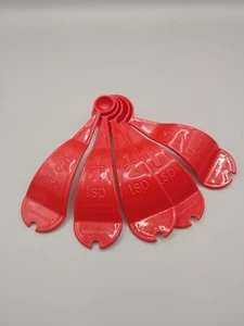 Replacement Tupperware Measuring Spoons from Curved Set RED - Picture 1 of 12