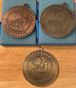 TEXAS TX BORDEN COUNTY Invitational Gold Silver Bronze Medals - Picture 1 of 3