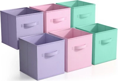 Sorbus 11 Inch Foldable Storage Cubes (6 Pack, Pastel) - Image 1 of 4